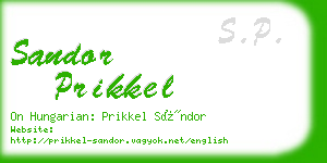 sandor prikkel business card